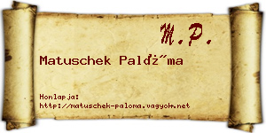 Matuschek Palóma névjegykártya